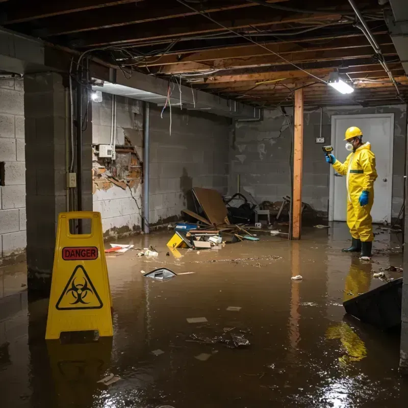 Flooded Basement Electrical Hazard in Asbury Lake, FL Property